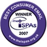 Best Consumer Email - 2007 Internet Service Provider Awards