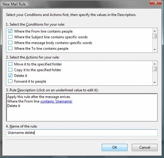 Setting mail rules - Windows Mail - 5