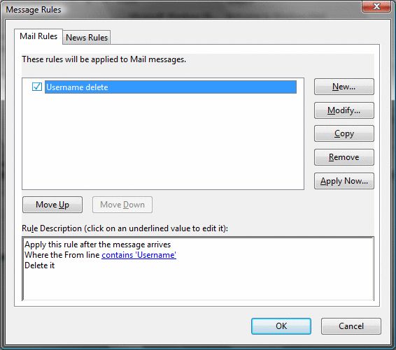 Setting mail rules - Windows Mail - 6