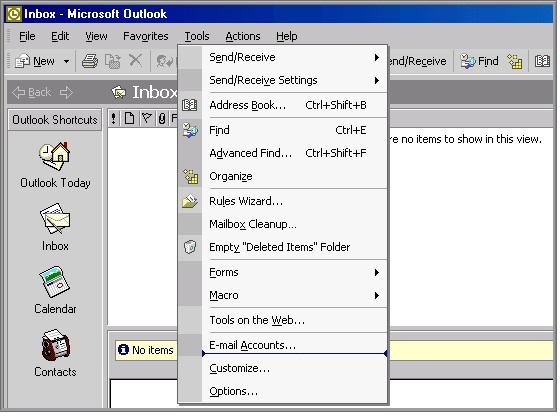 Outlook 2002 Settings 1