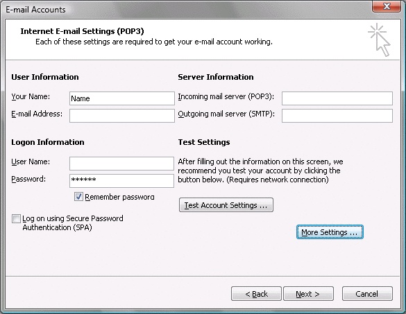 Outlook 2003 - check settings 4