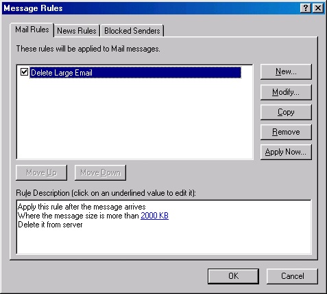 Deleting large emails - Outlook Express - 2