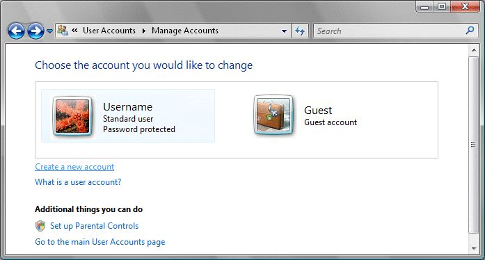 Creating user accounts in Windows Vista - 3