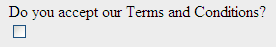 Example use of a checkbox form element