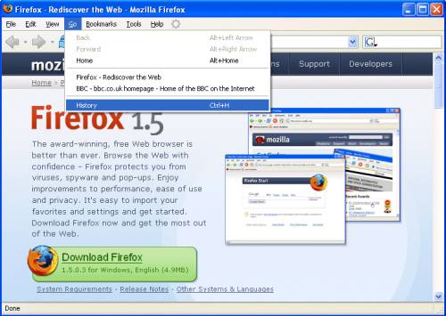 Firefox history - 1