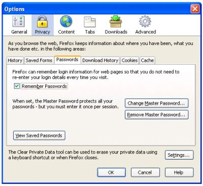 Firefox managing your passwords 2