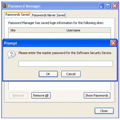 Firefox managing your passwords 5