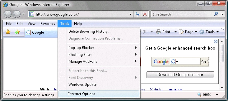 Setting your homepage - IE 7 - 1