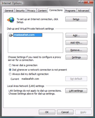IE7 - Connection Settings - 2