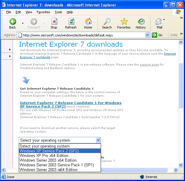 microsoft download internet explorer 7