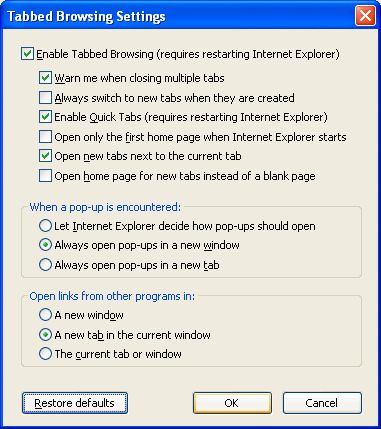 IE - Using tab browsing 3