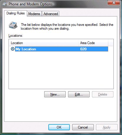 Check Modem Settings - Vista 2