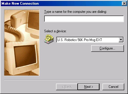 Create a connection - Windows 98 - 1