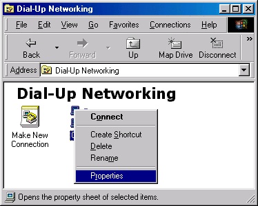 Create a connection - Windows 98 - 4